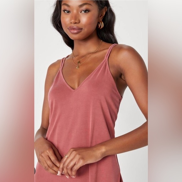 Pink Asymmetrical Wrap Sundress with V-Neck - Picture 2 of 7